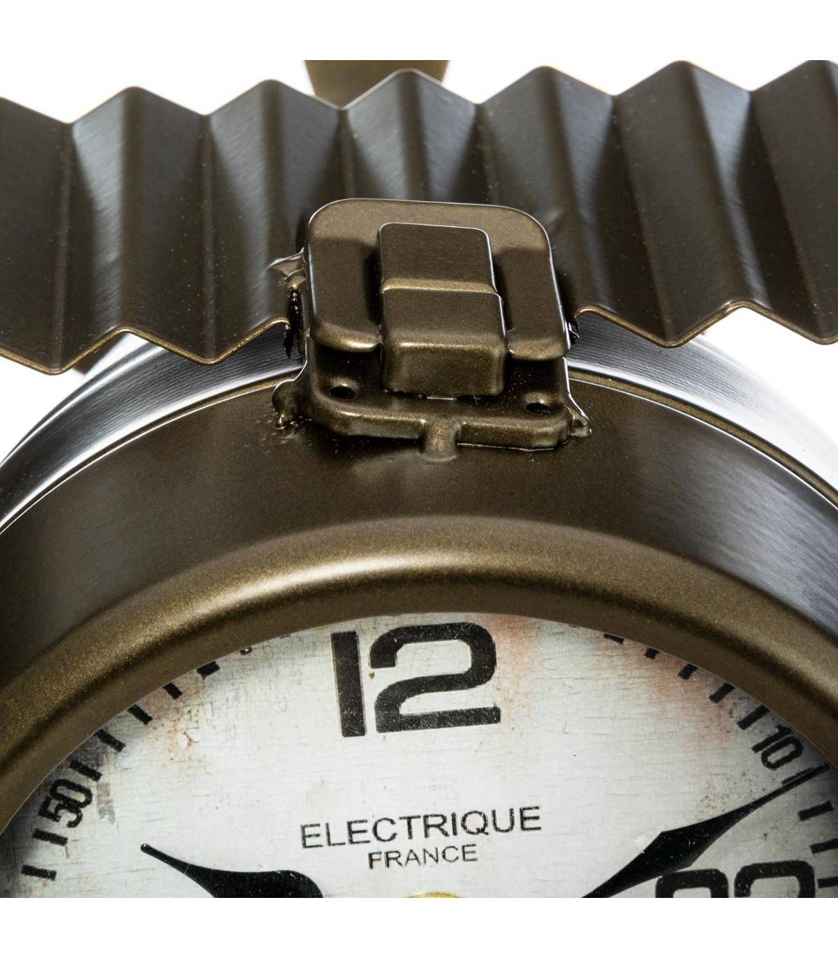 Horloge à poser Avion en métal aspect vieilli déco industrielle - Imagen 2