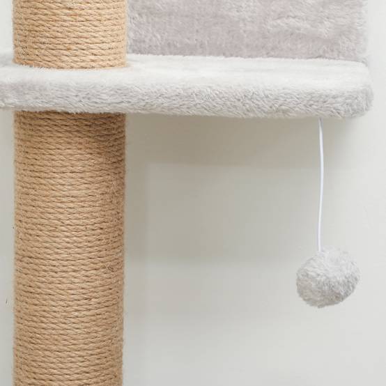 Arbre à Chat Mural 5 Niveaux Gain de Place avec Griffoir Sisal et Jouet Suspendu Gris Clair 180 cm - ComfortXL Outdoor Living - Image 10