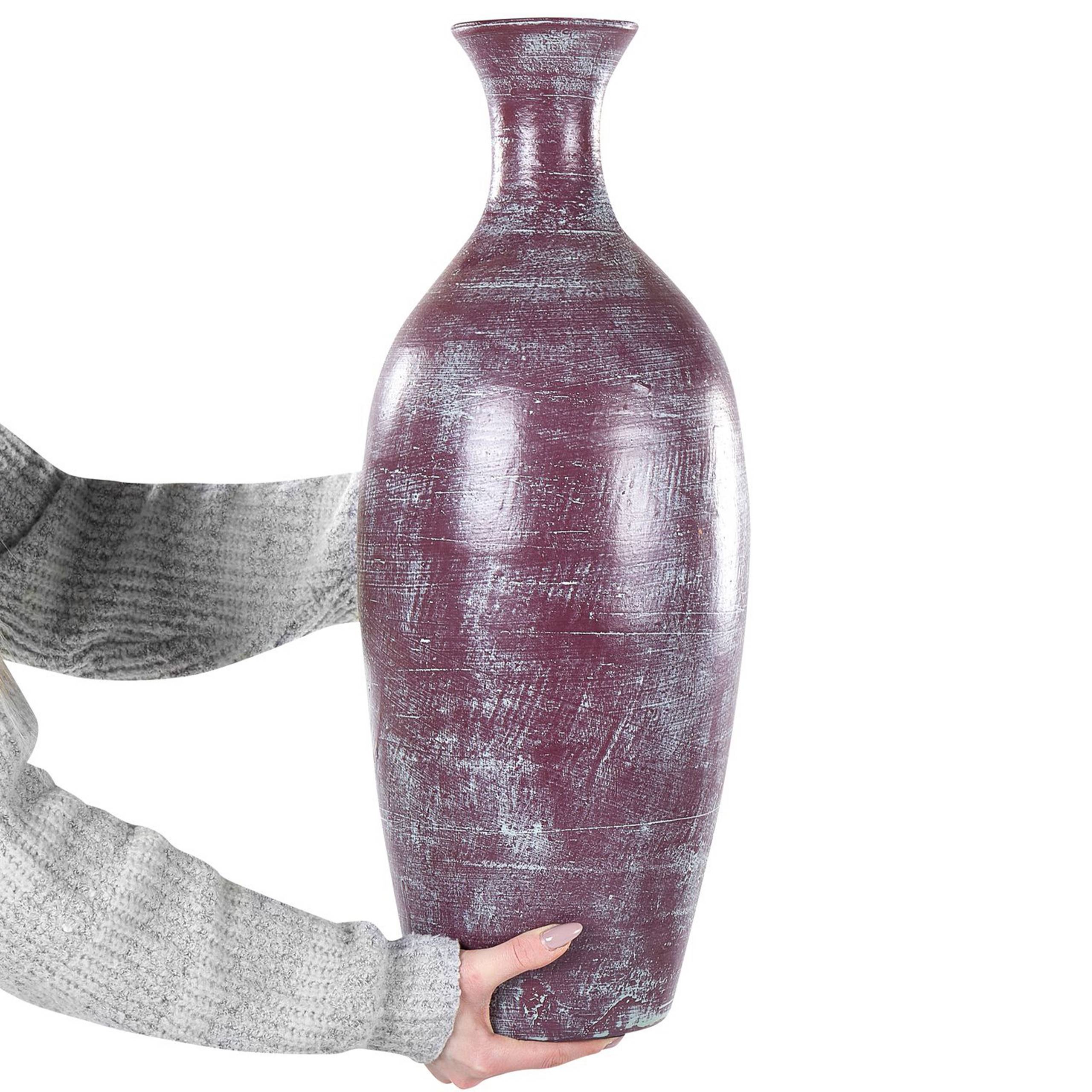 Beliani - Vase décoratif Terre cuite Marron KARDIA - 24x24x57- Beliani - Image 4