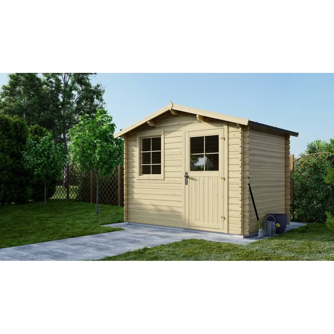 Altanka - Abri de jardin en bois - 6m2 - 3x2m - Ep. 28mm - Couleur: naturel - DOM472 - ALTANKA - Image 1