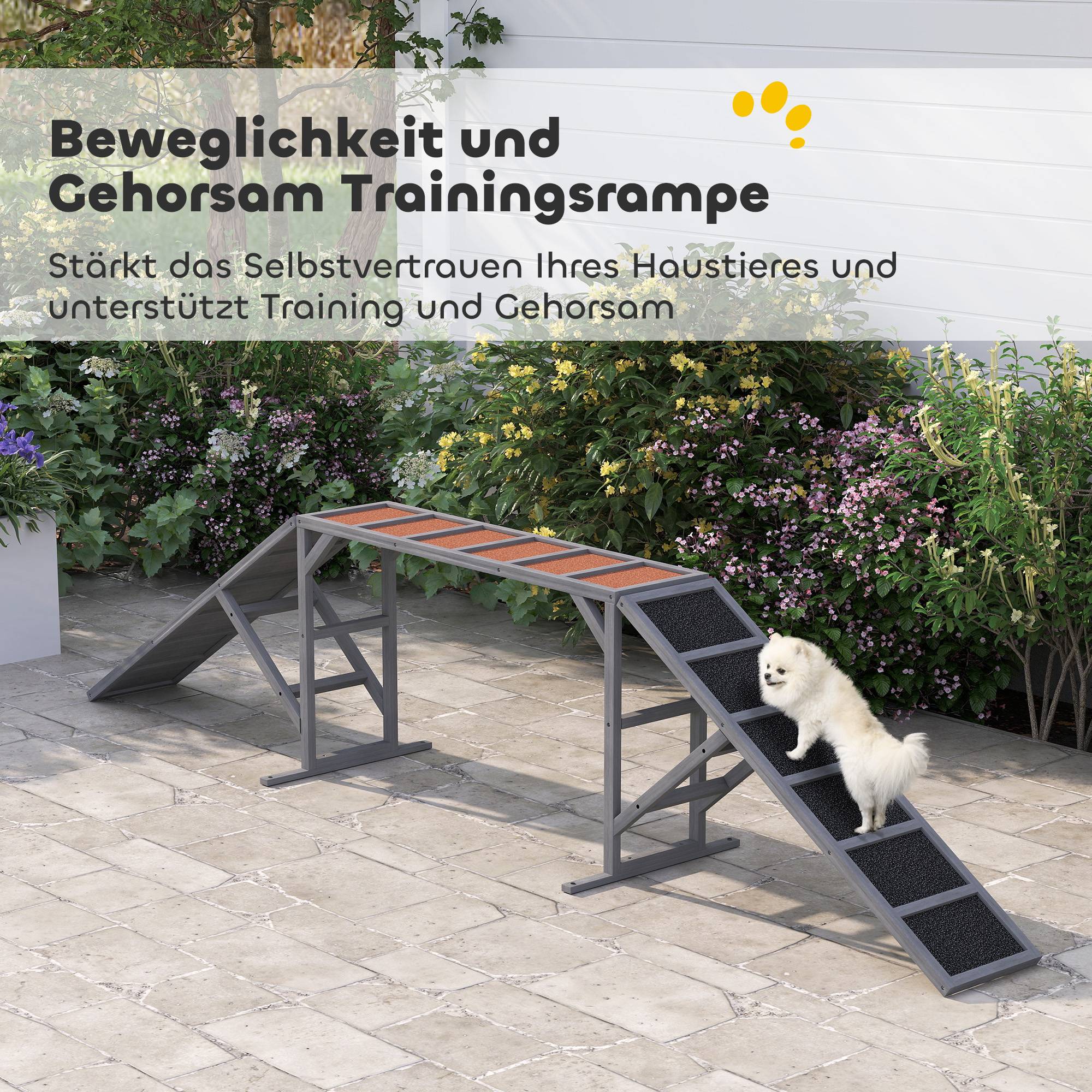 Passerelle d'agility pour chien bois gris 335 x 55 x 60 cm - PANGIVO - Image 6