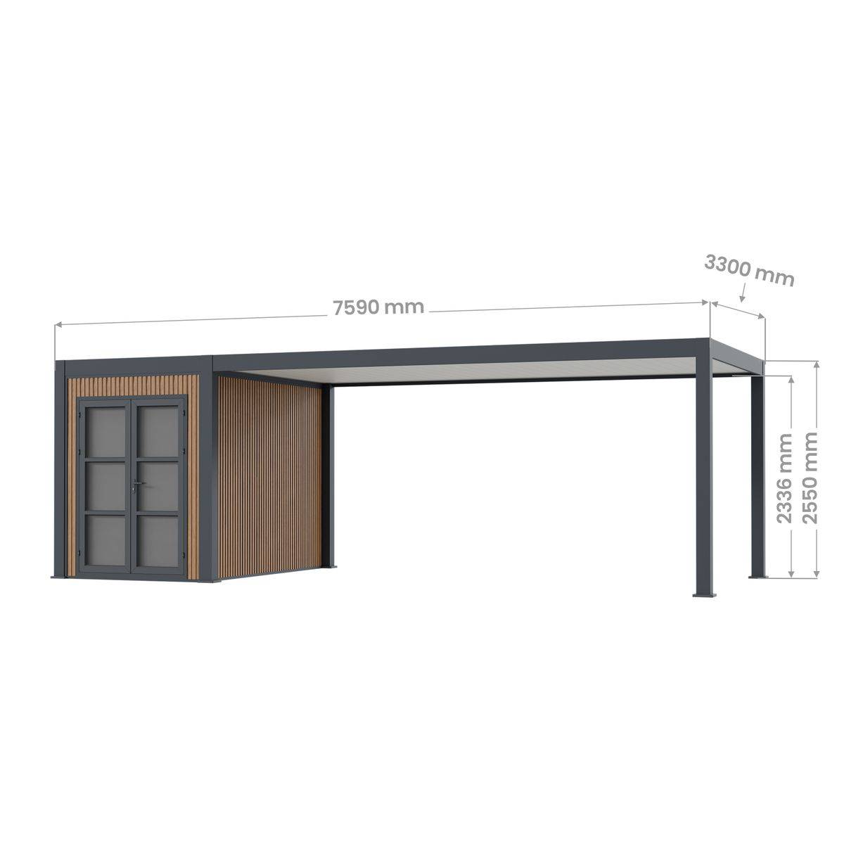 Direct Abris - Carport Aluminium DENVER Abri de Jardin Composite Inclus - 330 x 760 cm - 24,94 m² / local 5 m² - 1 Voiture - Image 7