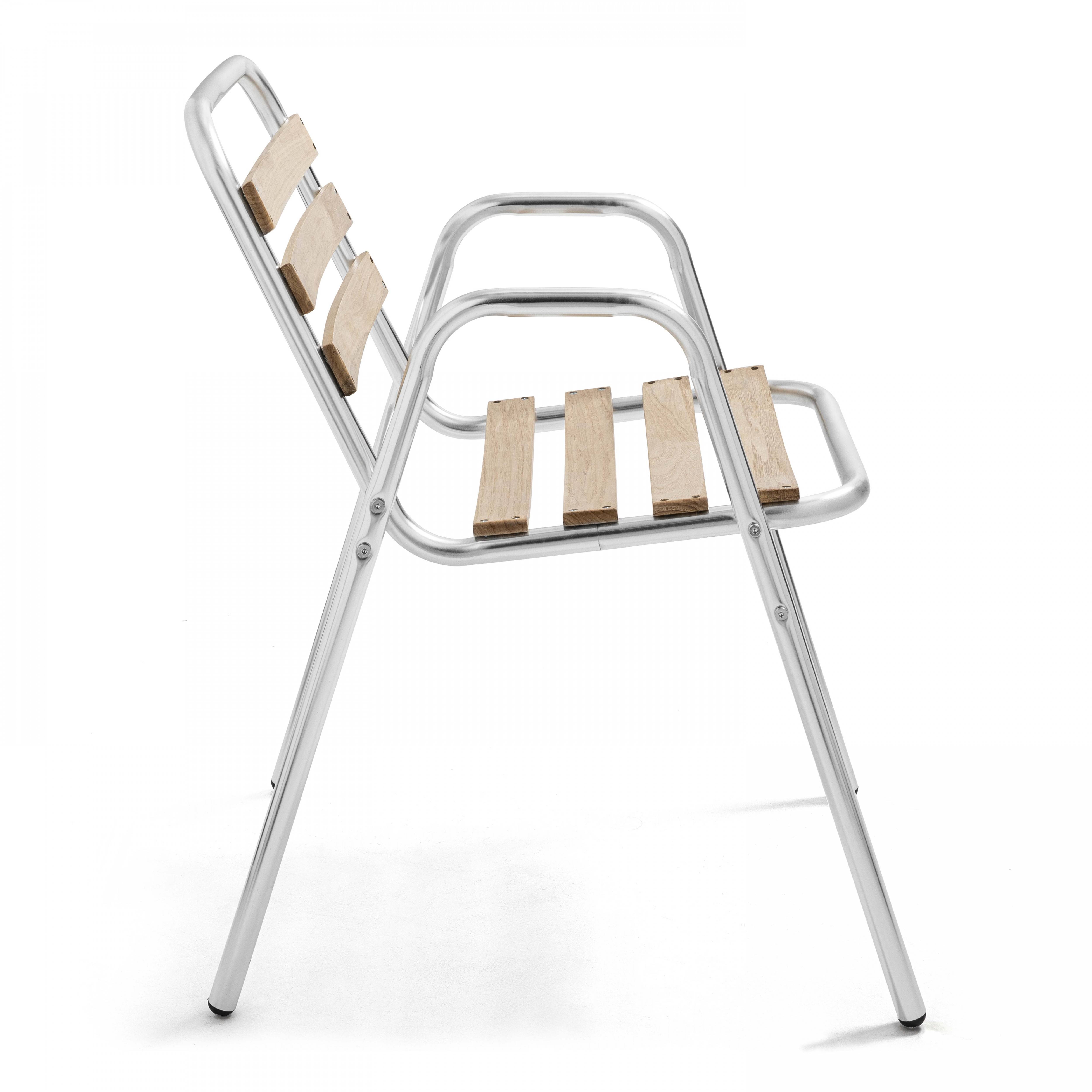 Oviala - Ensemble jardin en bois et aluminium 2 personnes Times Square - Oviala - Imagen 6