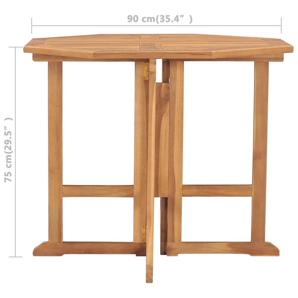 Table à dîner pliable bois de teck Ø90 x 75 cm, Poids :15.02kg - PANGIVO - Image 7