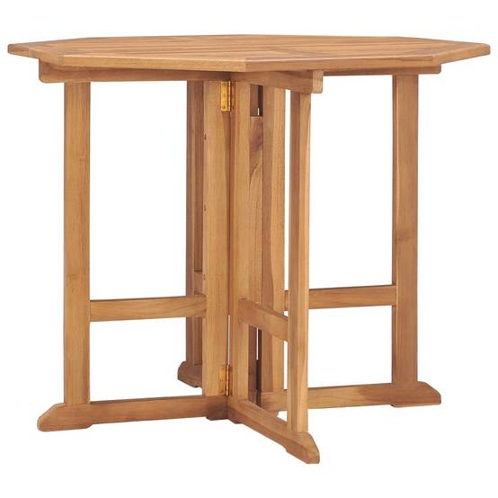 Table à dîner pliable bois de teck Ø90 x 75 cm, Poids :15.02kg - PANGIVO - Image 1