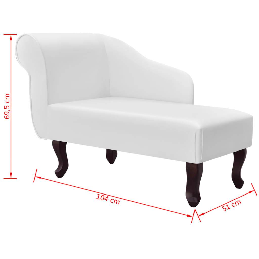 Maison Chic - Bain de soleil - Transat - Chaise longue Blanc Similicuir - MEUBLE PRO - Image 6