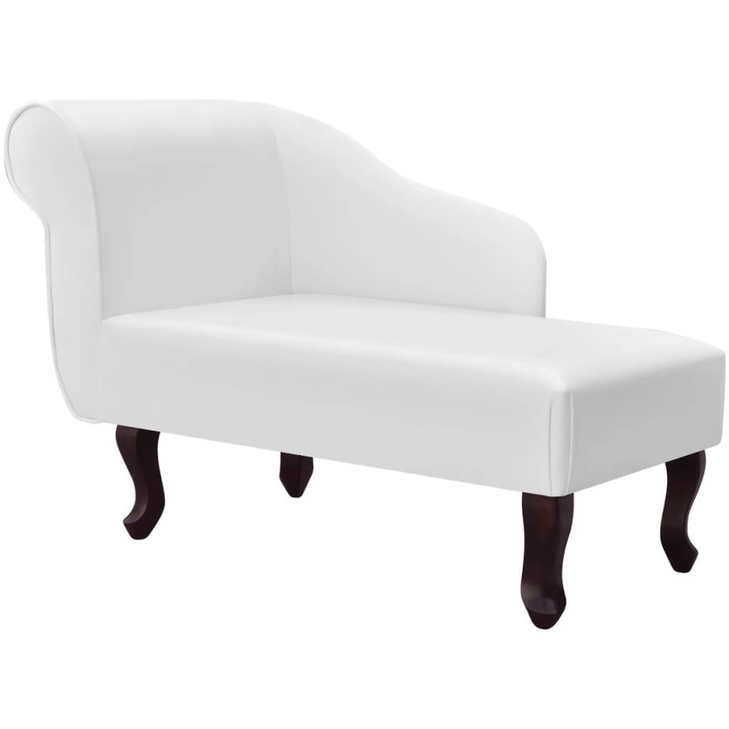 Maison Chic - Bain de soleil - Transat - Chaise longue Blanc Similicuir - MEUBLE PRO - Image 2