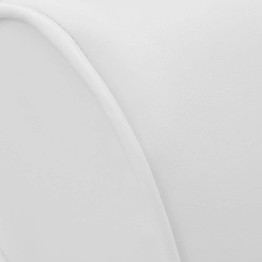 Maison Chic - Bain de soleil - Transat - Chaise longue Blanc Similicuir - MEUBLE PRO - Image 4
