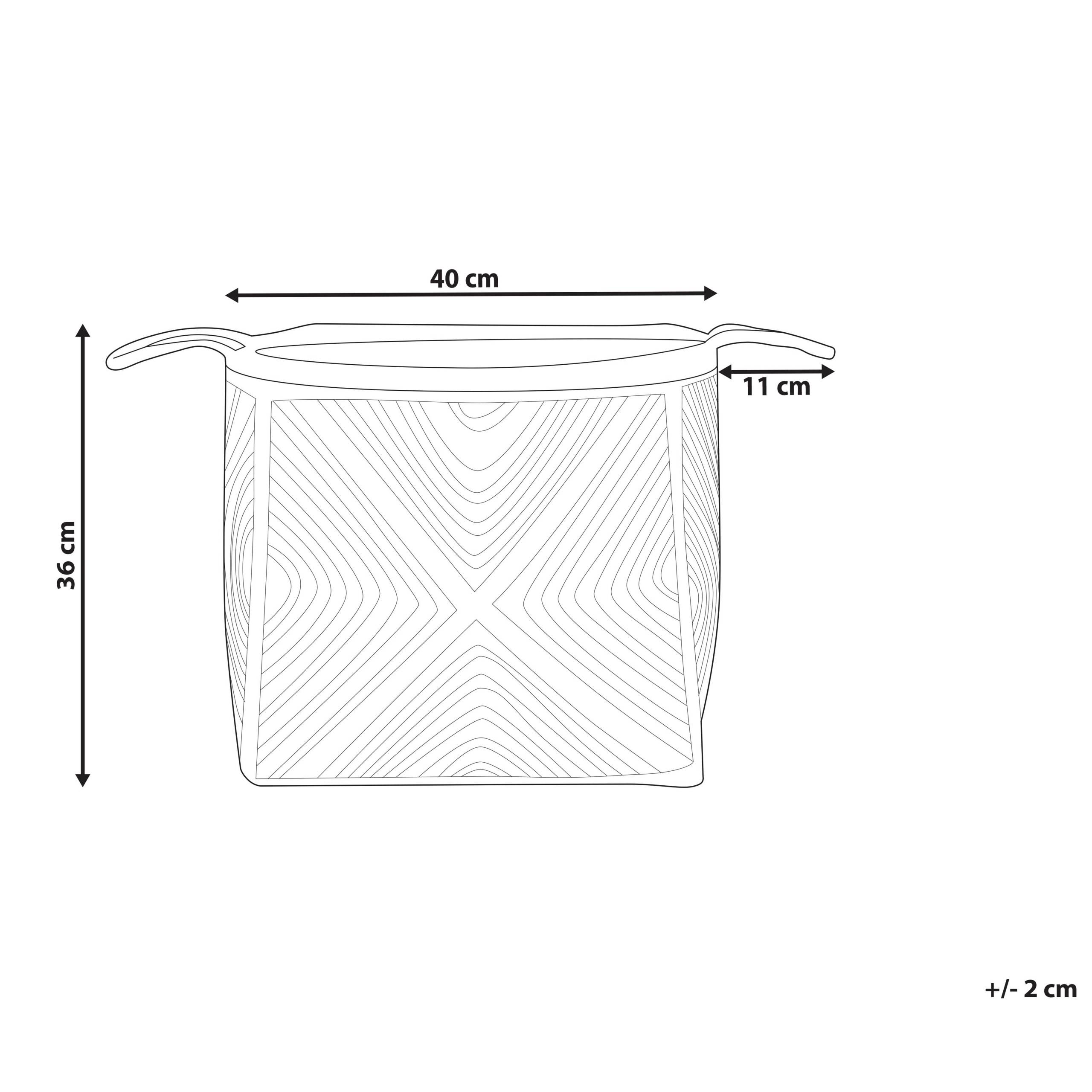 Beliani - Panier Naturel et Noir en Jute 40 x 40 cm Corbeille à Linge Faite Main Tressée Rangement pour Intérieur Accessoire Rangement - Imagen 3