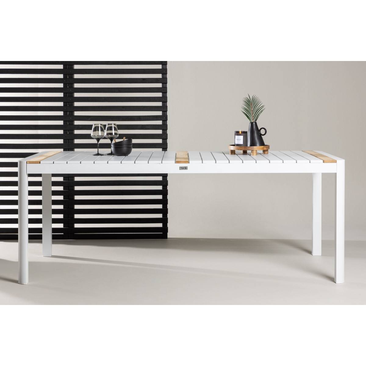 Table de Jardin en Teck "Togo" 200cm Blanc - Image 7