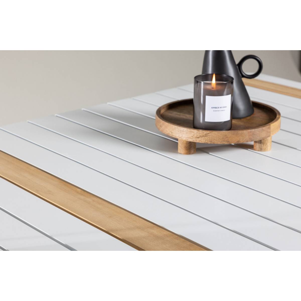 Table de Jardin en Teck "Togo" 200cm Blanc - Image 9