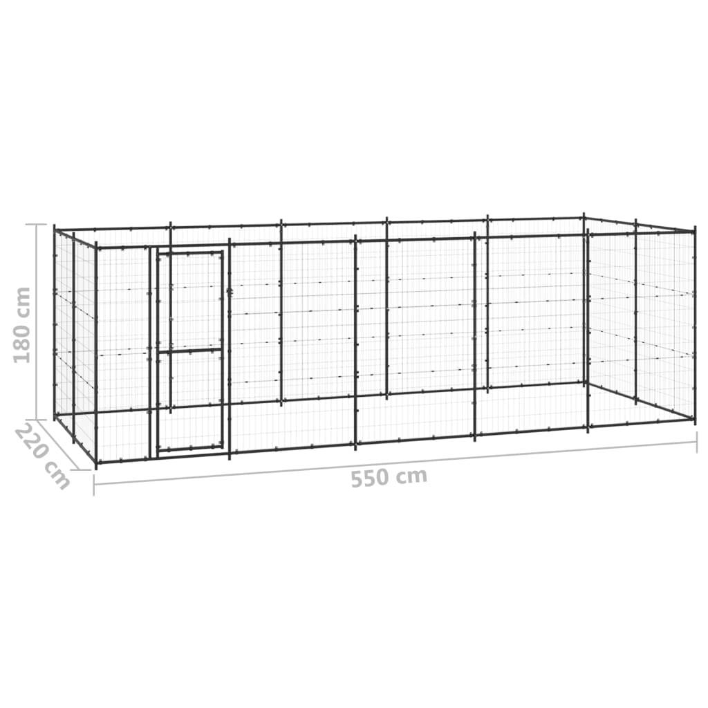 Vidaxl - Chenil extérieur Acier 12,1 m² vidaXL 3082299 - Imagen 4