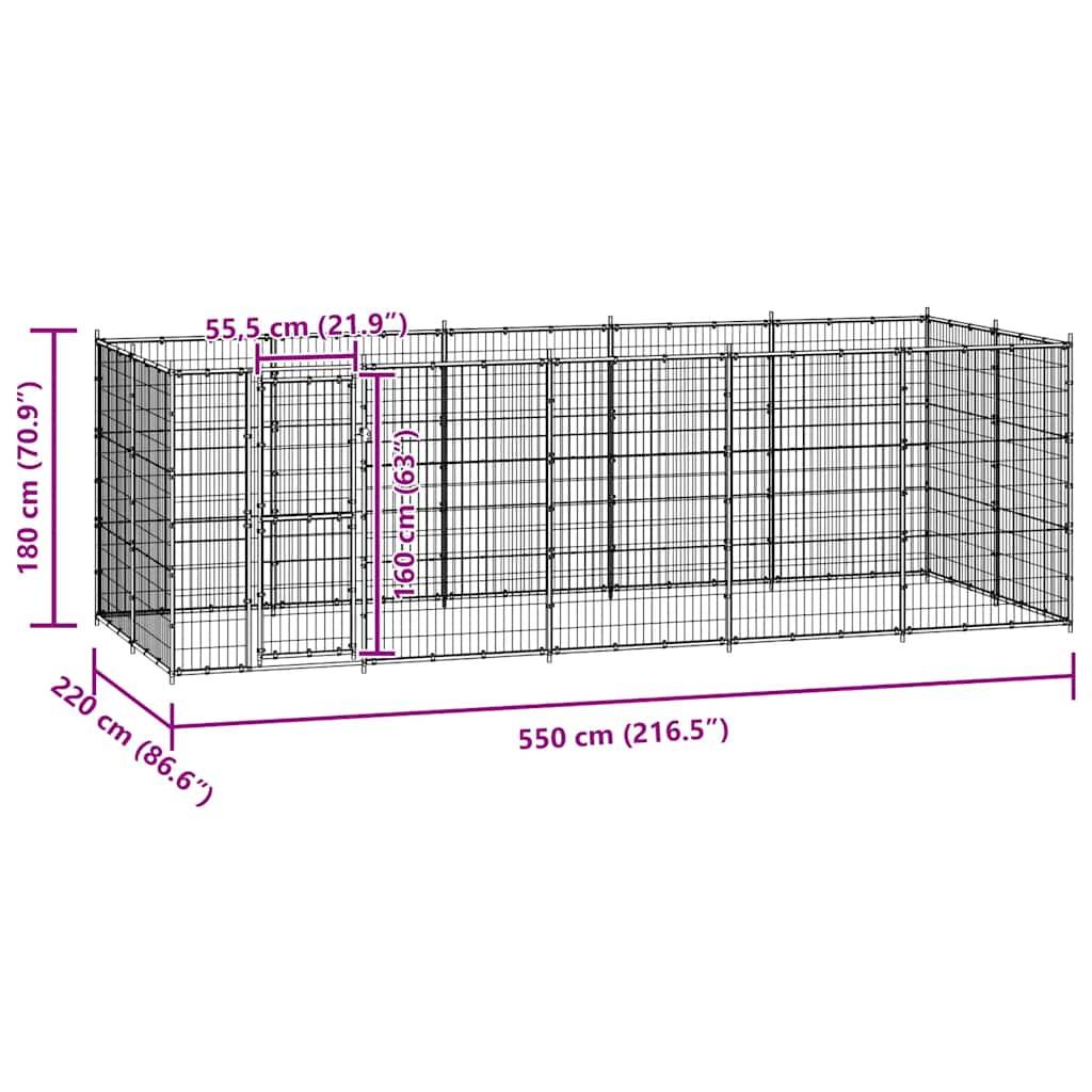 Vidaxl - Chenil extérieur Acier 12,1 m² vidaXL 3082299 - Imagen 3