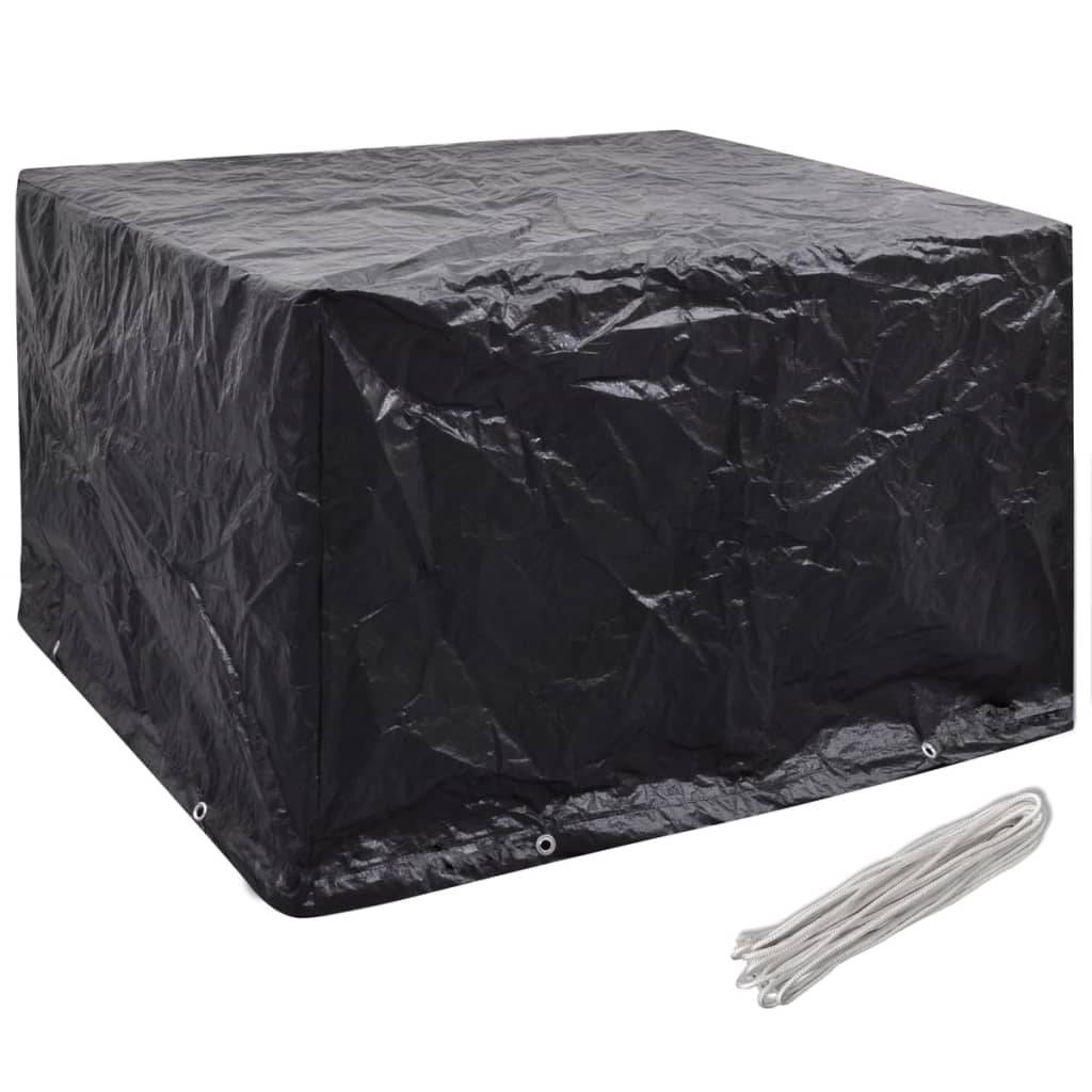 Lot de 2 Housses Carrées PE Imperméable pour Table et Chaises de Jardin Noir 135x135x90 cm – ComfortXL Outdoor Living - Image 2
