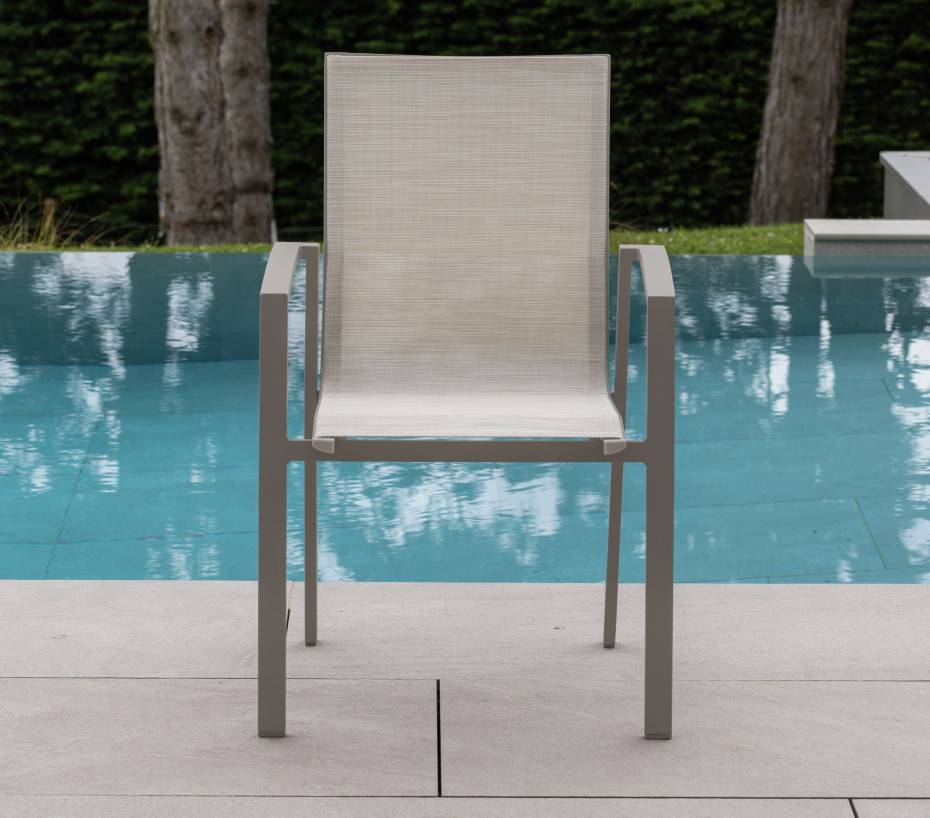 Ensemble table et chaises de jardin 8 places gris ROME - Image 4