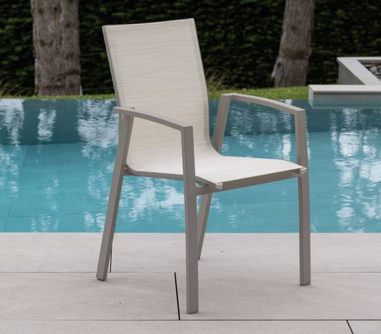 Ensemble table et chaises de jardin 8 places gris ROME - Image 3