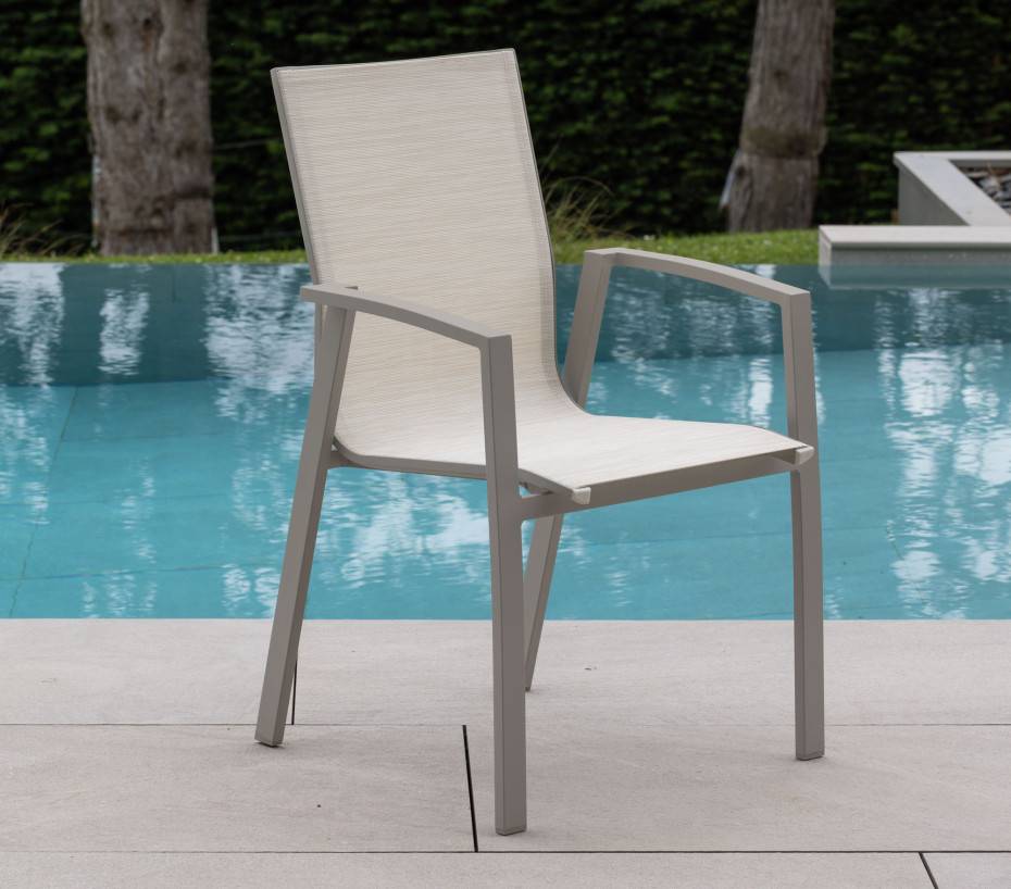 Ensemble table et chaises de jardin  8 places  gris  ROME - Image 3