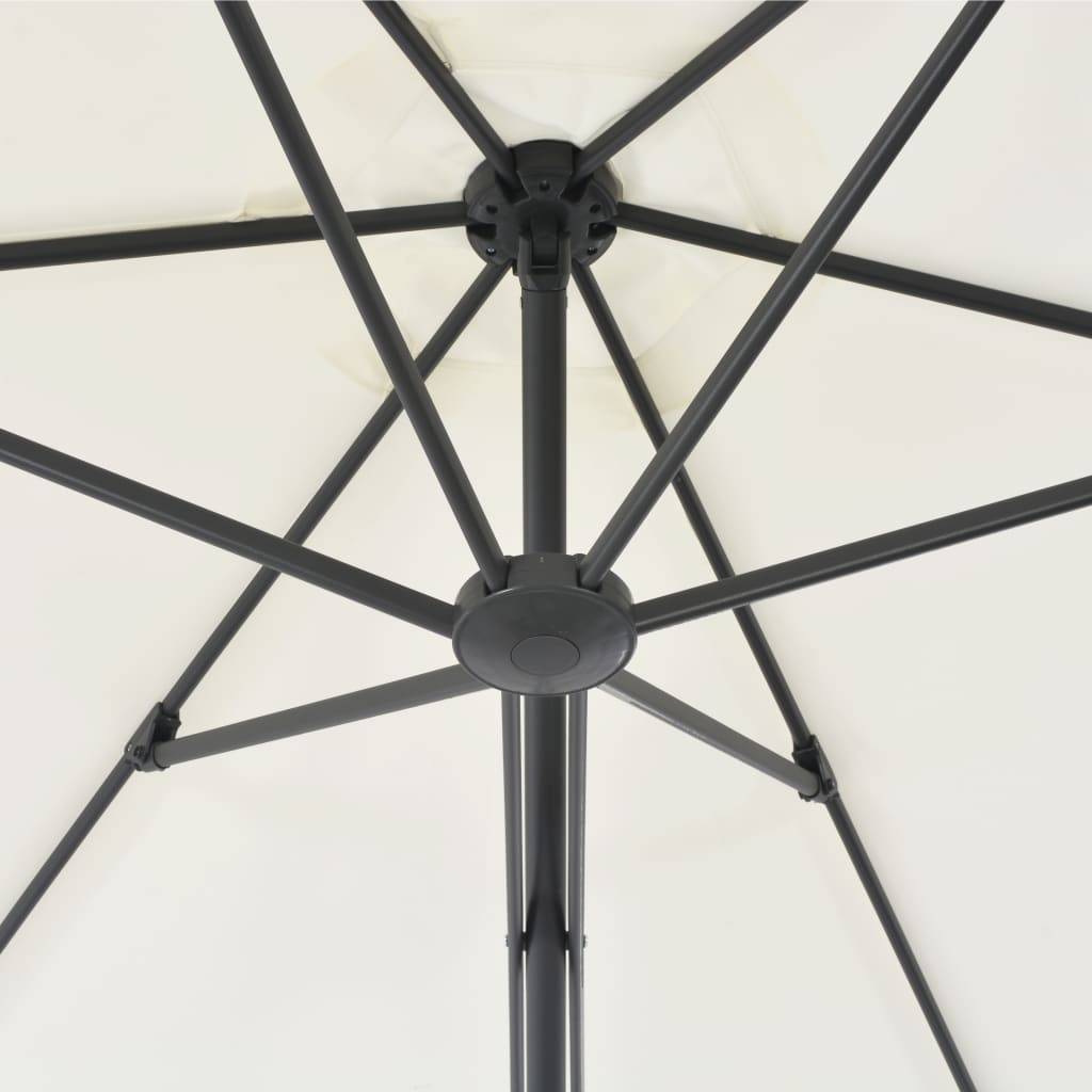 Helloshop26 - Parasol mobilier de jardin d'extérieur avec poteau en acier 300 cm sable - Imagen 4