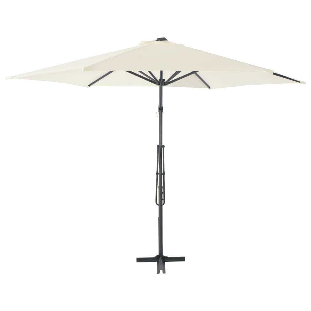 Helloshop26 - Parasol mobilier de jardin d'extérieur avec poteau en acier 300 cm sable - Imagen 2