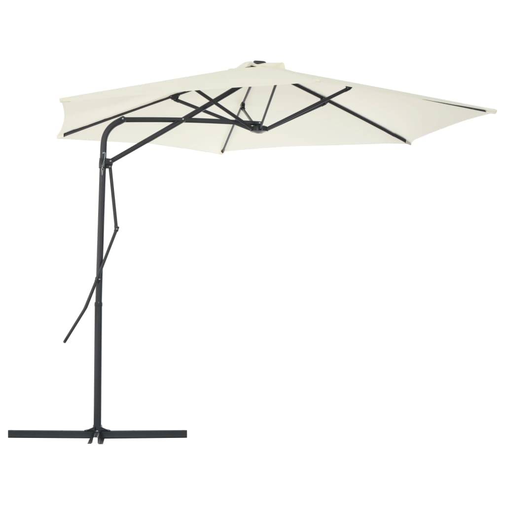 Helloshop26 - Parasol mobilier de jardin d'extérieur avec poteau en acier 300 cm sable - Imagen 3