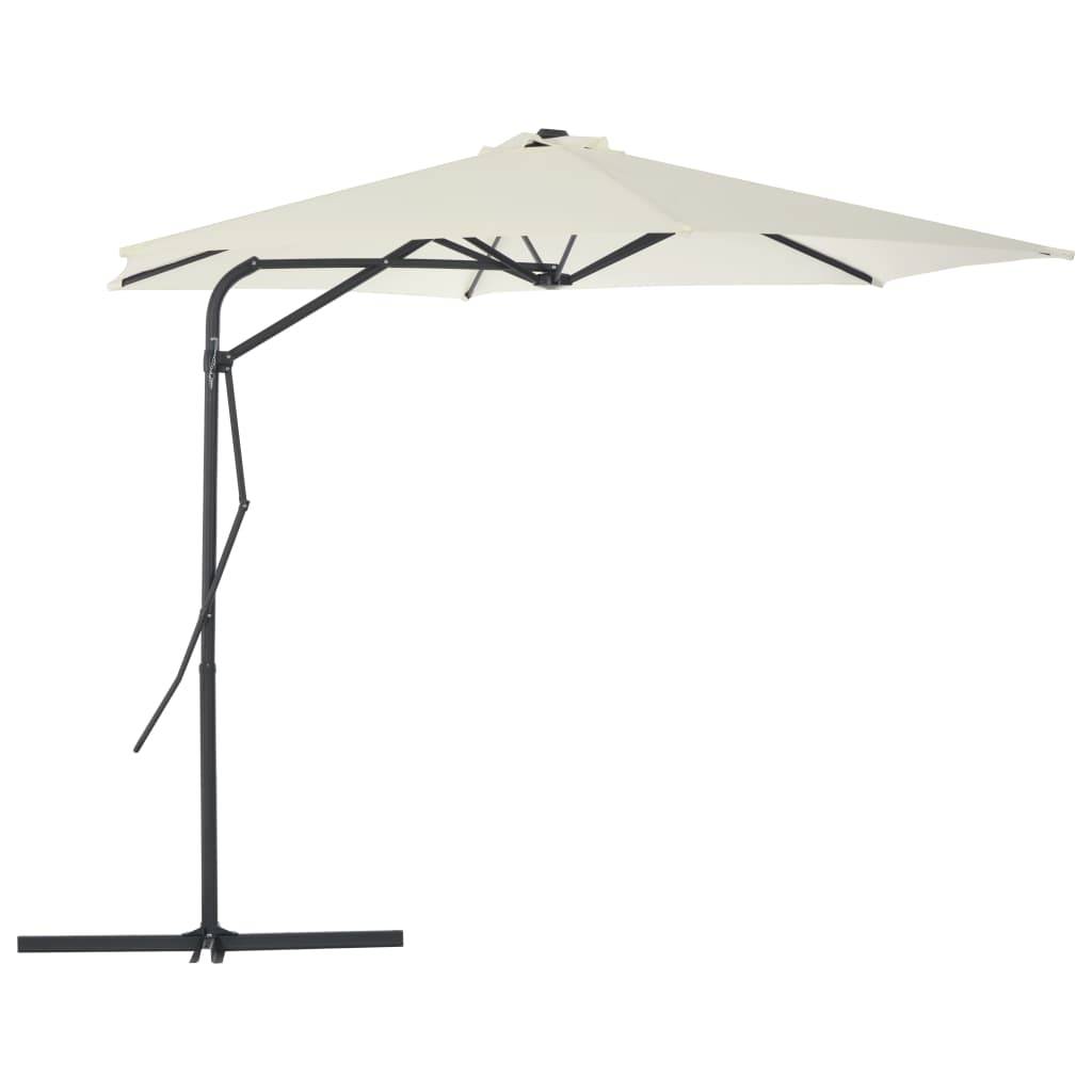 Helloshop26 - Parasol mobilier de jardin d'extérieur avec poteau en acier 300 cm sable - Imagen 1