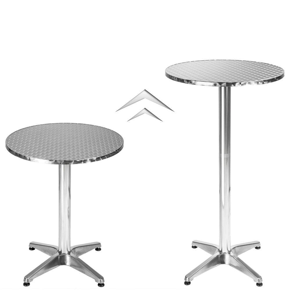 Helloshop26 - Mange debout aluminium diamètre table 60 cm diamètre pied 5,8 cm non-pliable hauteur réglable 70/110 cm gris - Imagen 1