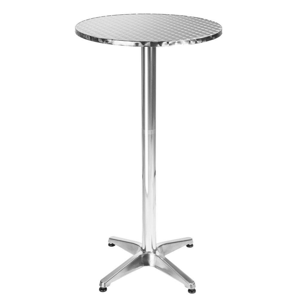 Helloshop26 - Mange debout aluminium diamètre table 60 cm diamètre pied 5,8 cm non-pliable hauteur réglable 70/110 cm gris - Imagen 2