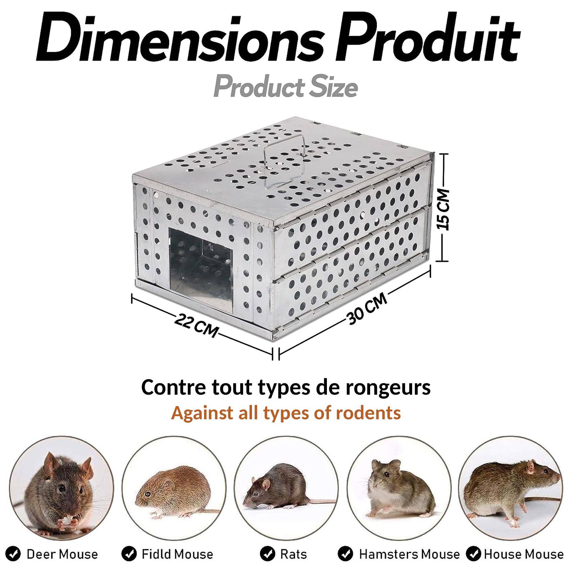 Piège à Rongeurs Rats et Souris - Pliable en Acier Galvanisé 30x22x15 cm - Sans Blessure - Réutilisable, Naturelle et Efficace - Image 6