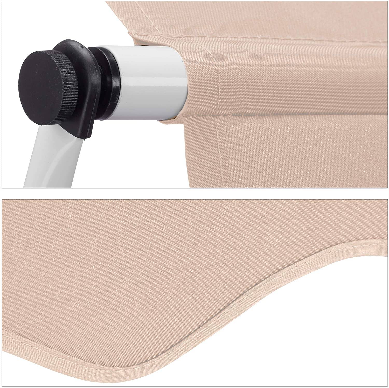 Helloshop26 - Store banne télescopique de balcon manivelle hauteur réglable résistant uv polyester acier 250 x 120 cm beige - Imagen 3