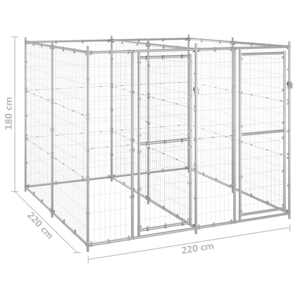 Vidaxl - Chenil extérieur Acier galvanisé 4,84 m² vidaXL 3082282 - Imagen 3