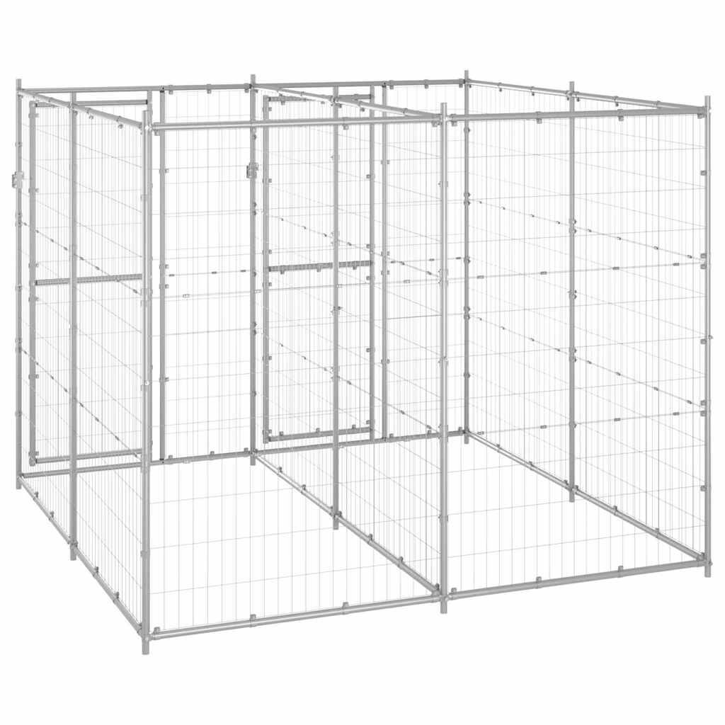 Vidaxl - Chenil extérieur Acier galvanisé 4,84 m² vidaXL 3082282 - Imagen 5