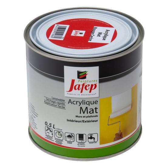 Peinture acrylique mat rouge cerise Jafep 0,5L - Image 1