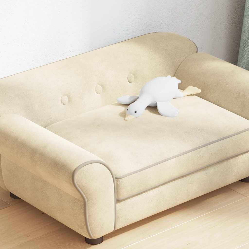 ComfortXL - Canapé Lit Chien Rembourré Bois Solide Couchage Chat Crème 72x45cm - ComfortXL Outdoor Living - Image 4