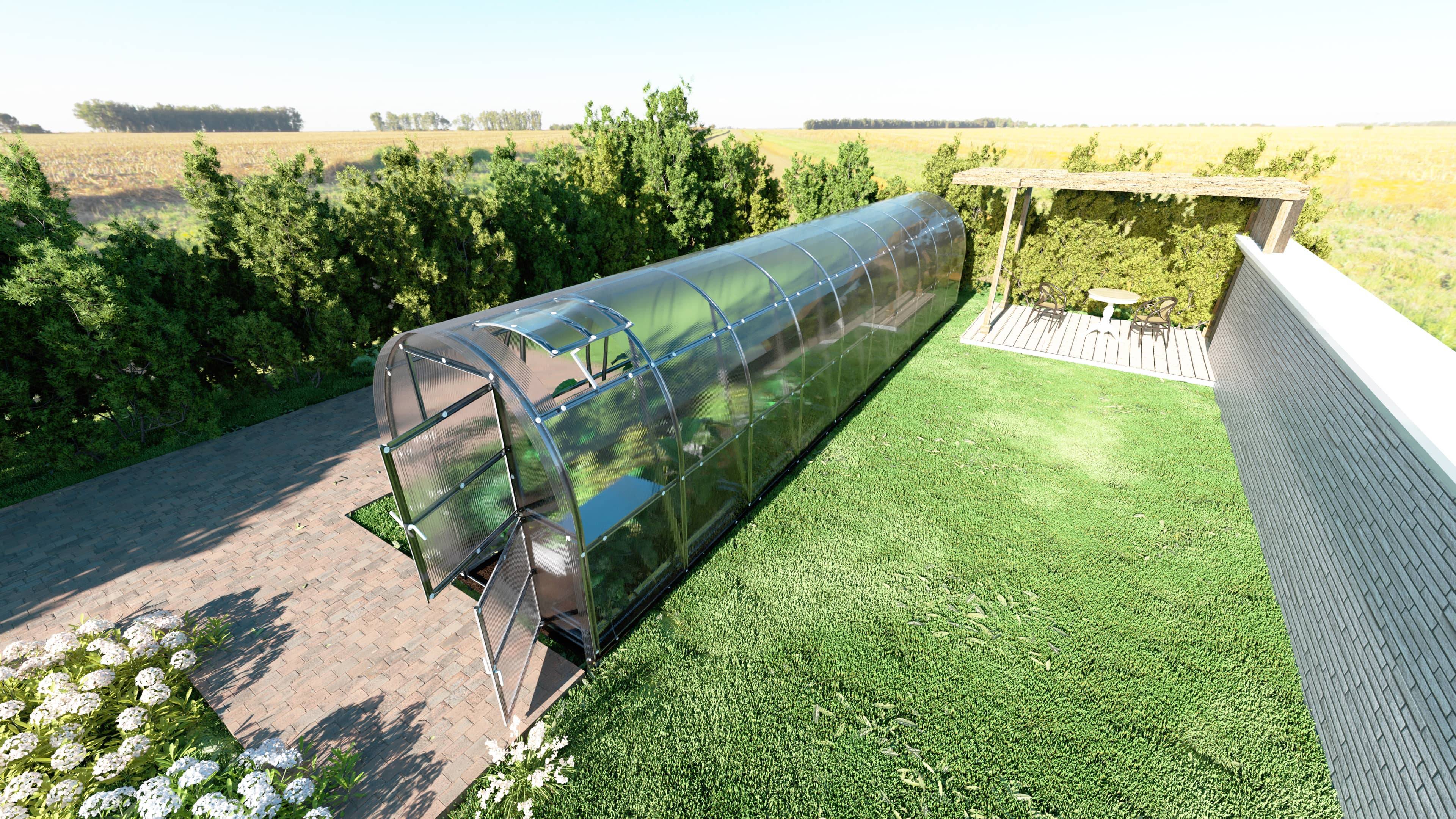 KLASIKA GREENHOUSES - Serre KLASIKA SLIM 2 x 12 m (24 m²) , 6 mm avec revêtement en polycarbonate - Image 2