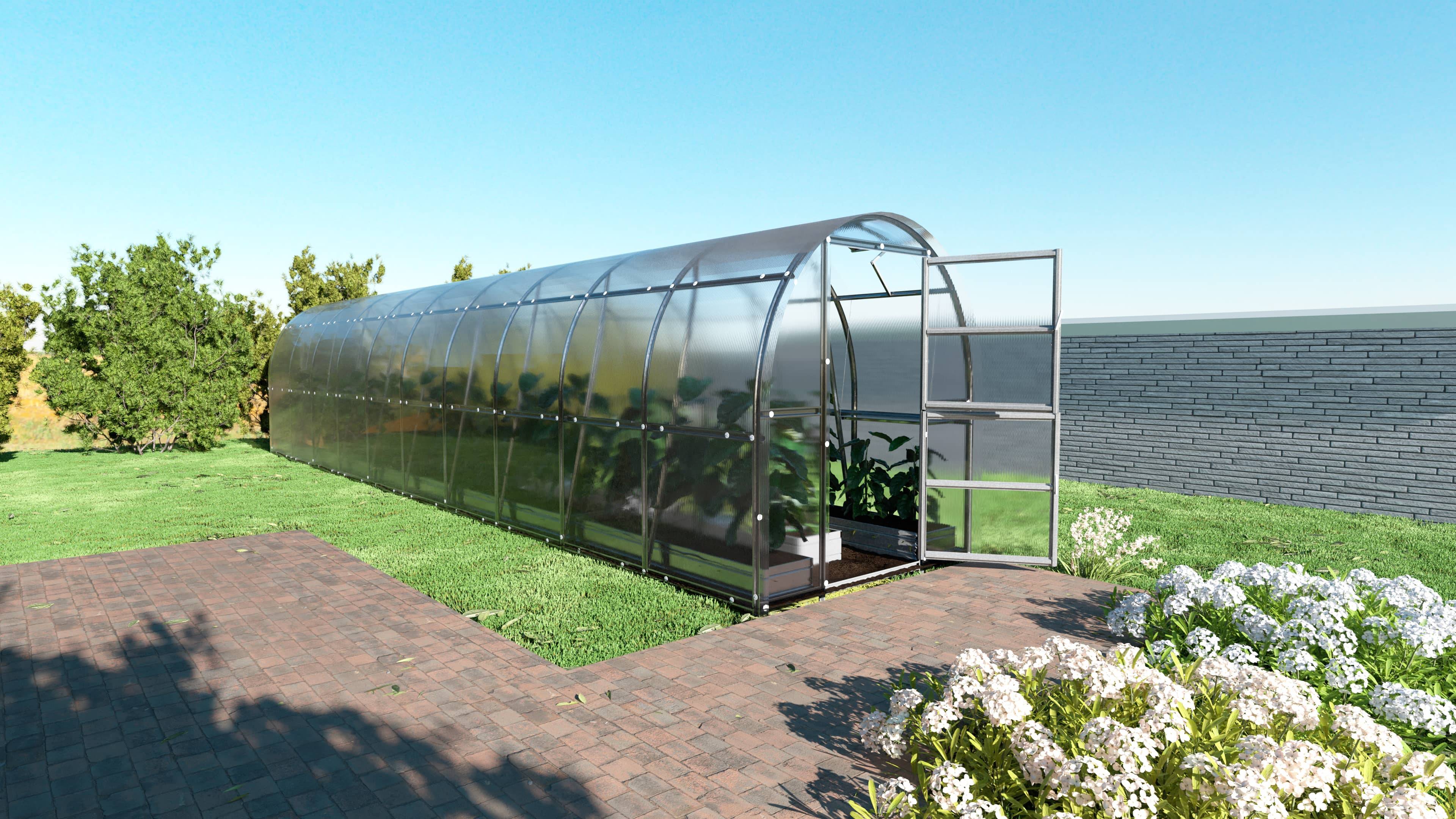KLASIKA GREENHOUSES - Serre KLASIKA SLIM 2 x 12 m (24 m²) , 6 mm avec revêtement en polycarbonate - Image 1