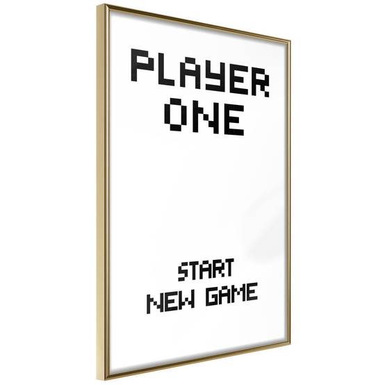 Affiche Murale Encadrée "Player One" 40 x 60 cm Or - Image 1