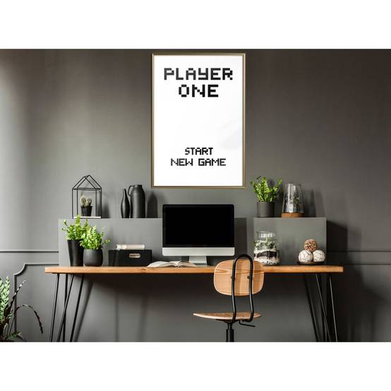 Affiche Murale Encadrée "Player One" 40 x 60 cm Or - Image 2