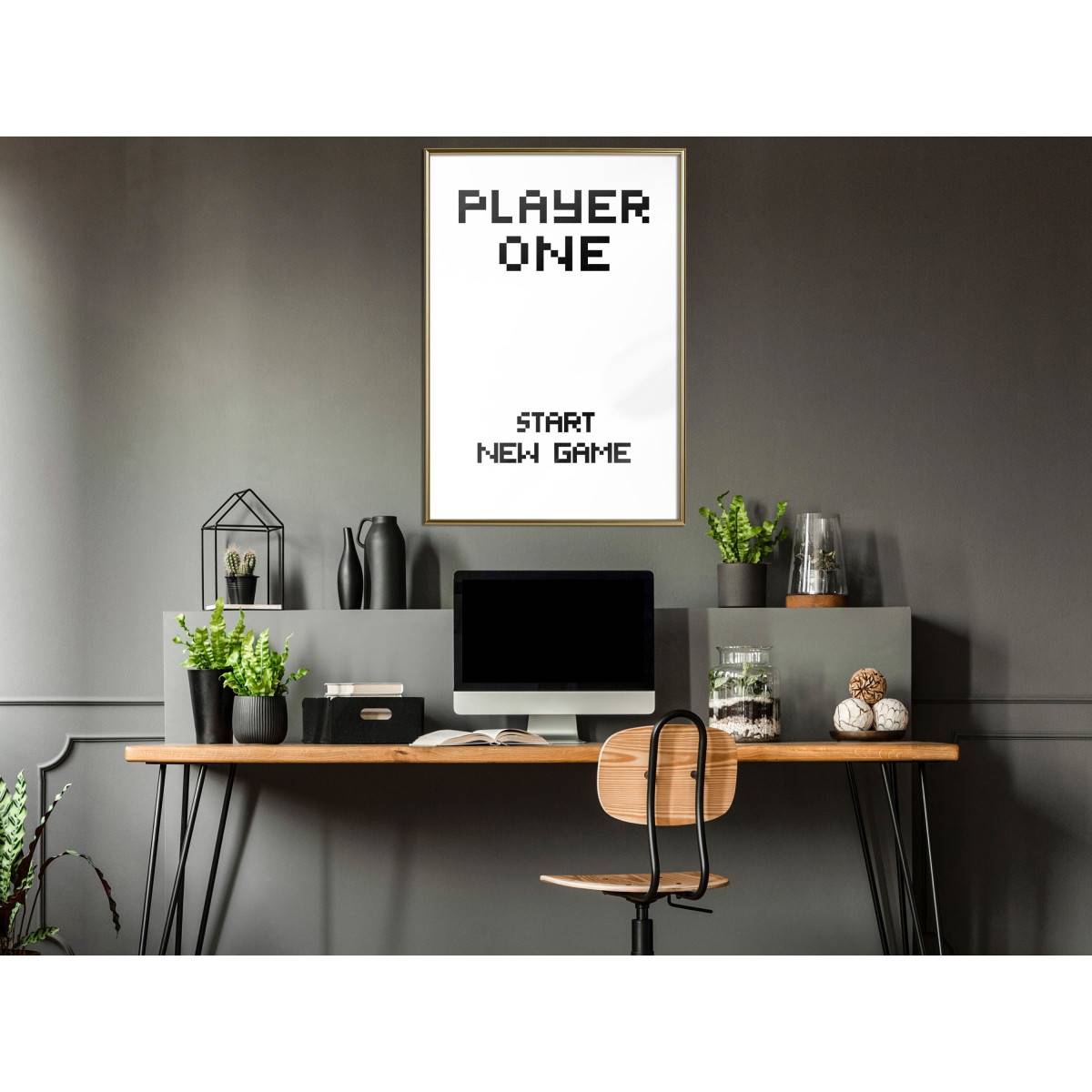 Affiche Murale Encadrée "Player One" 40 x 60 cm Or - Image 2