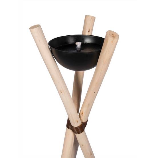 Bougie extérieure à la citronnelle est dans un pot en fer avec trépied - Brin d'Ombre - Image 1