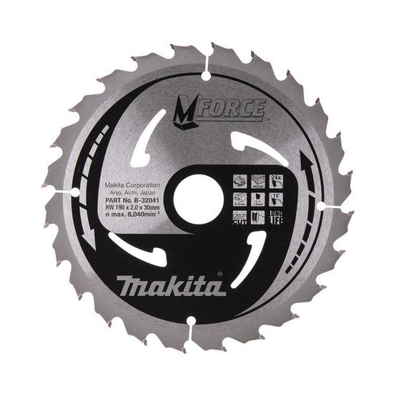 Makita - Lame de scie circulaire, MAKITA B-32041 M-Force T.C.T, 190 x 30 mm, 24 dents, pour bois Makita - Imagen 1