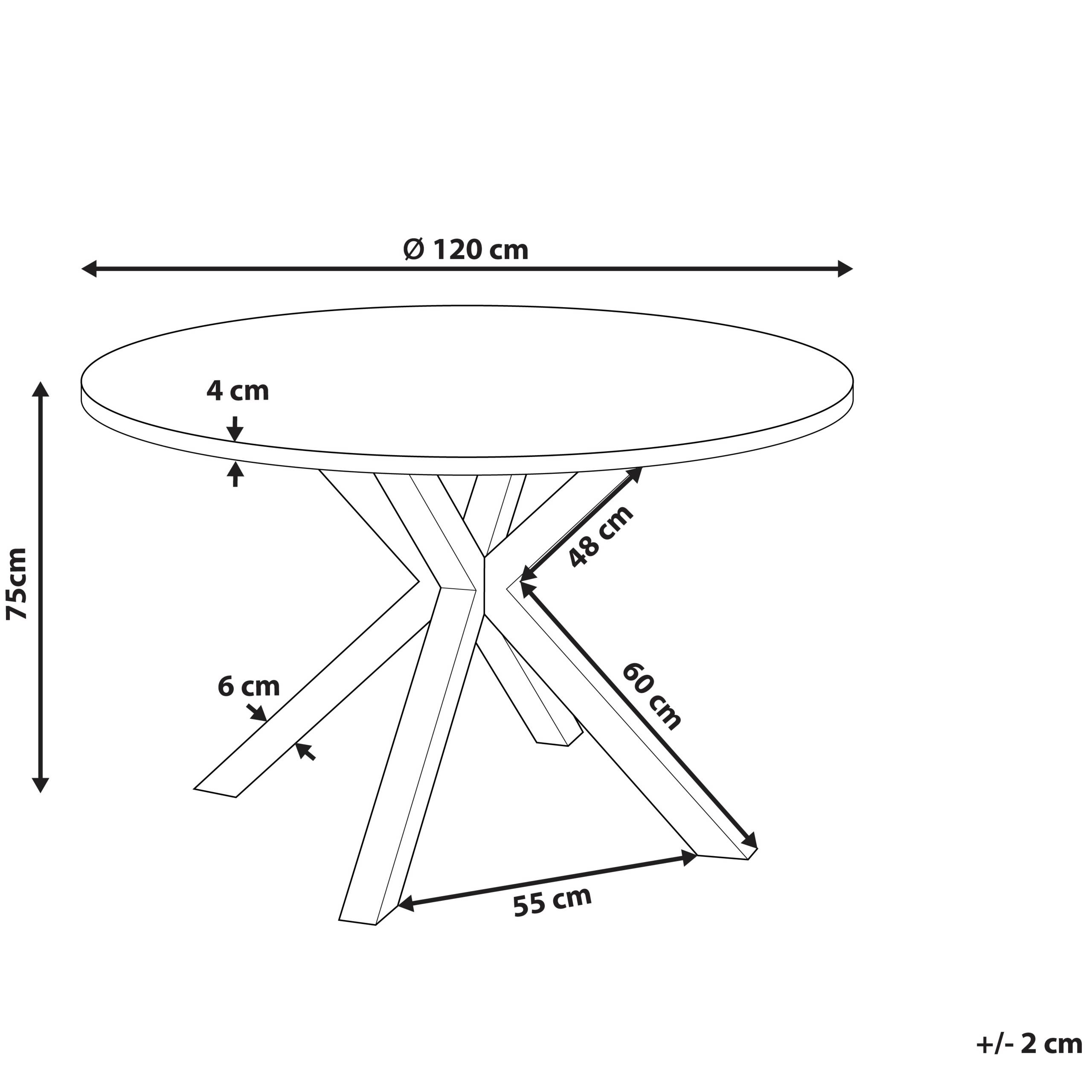 Beliani - Table ronde, 4 Personnes Verre en céramique Noir MALETTO - Beliani - Imagen 3
