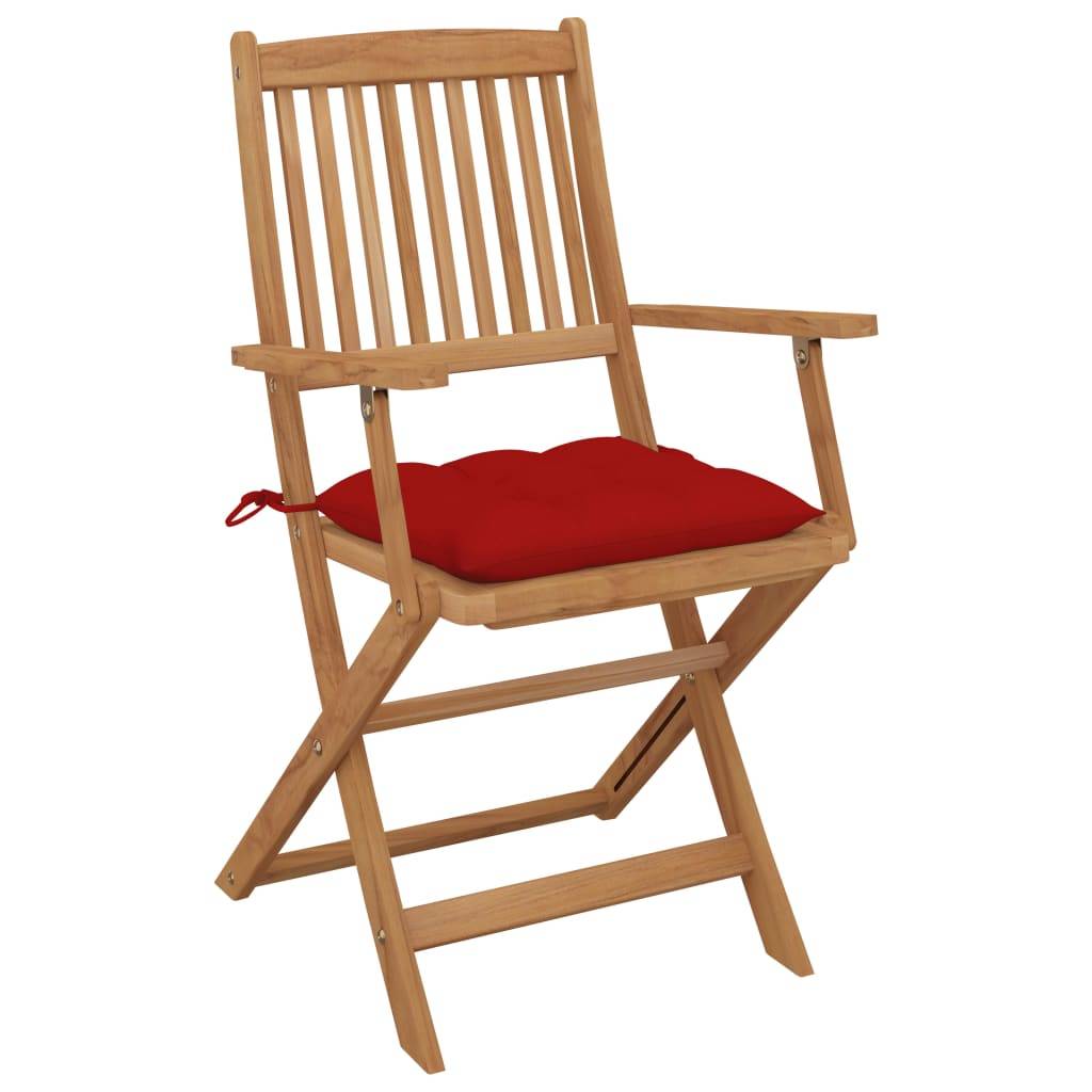 PANGIVO - Lot de 6 chaises de jardin pliables bois d'acacia rouge 54 x 57 x 91 cm - PANGIVO - Image 3