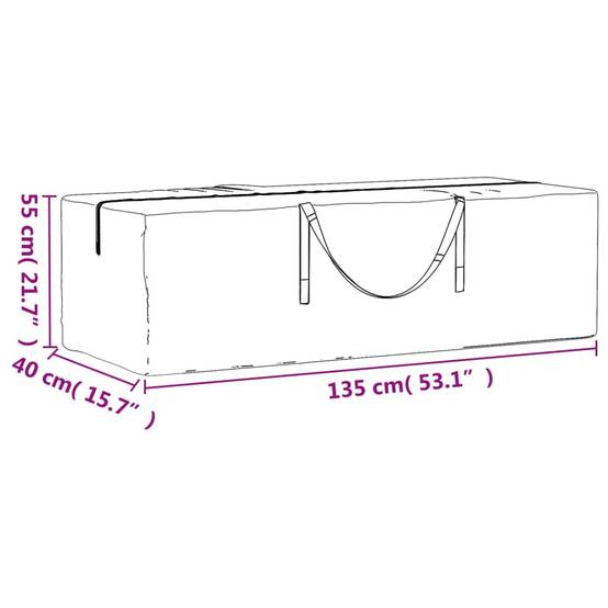 Housse de protection pour sapin de Noël - Sac de rangement noir 135x40x55 cm PE - Image 8