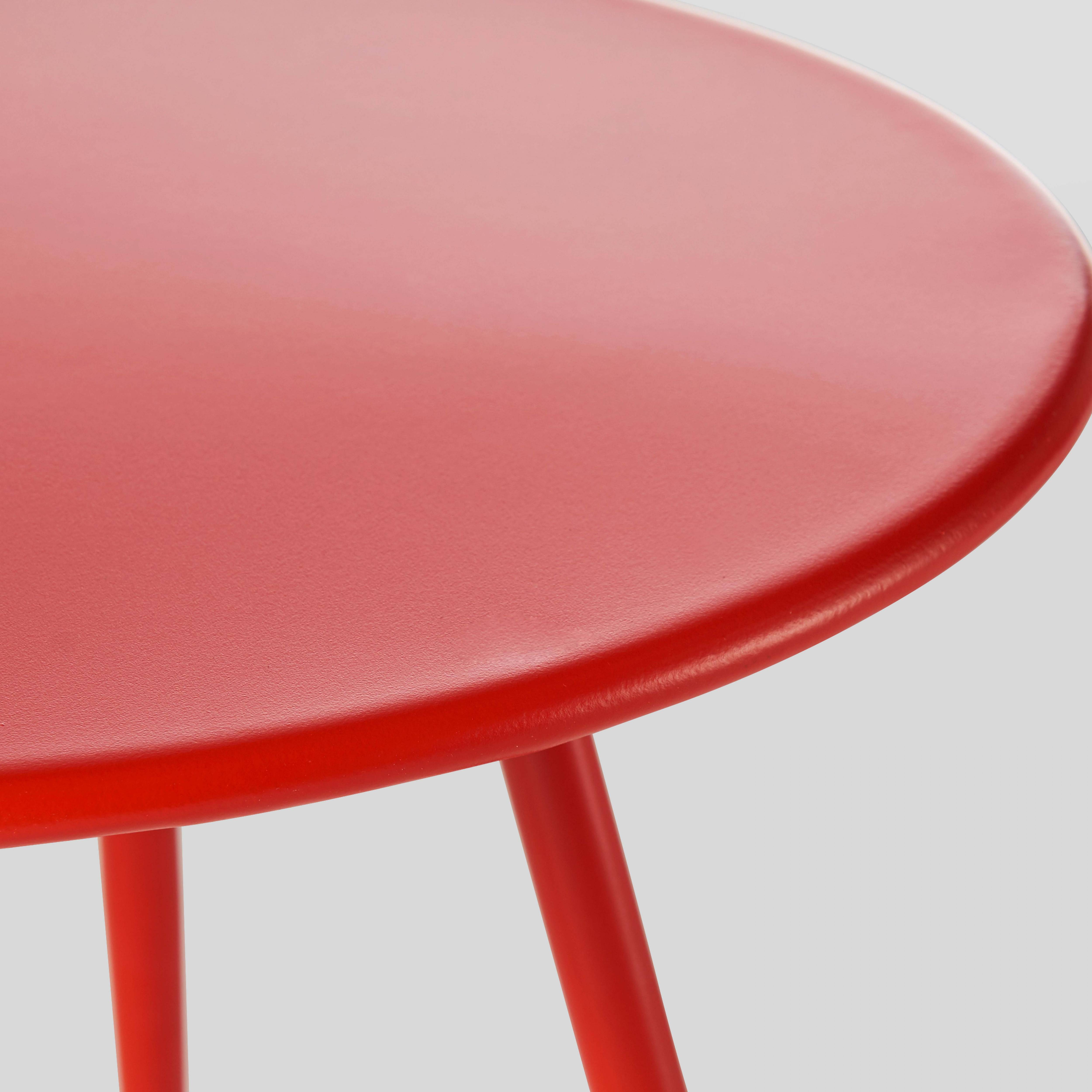 Oviala - Table basse de jardin ronde en métal rouge 40 cm Palavas - Oviala - Imagen 4