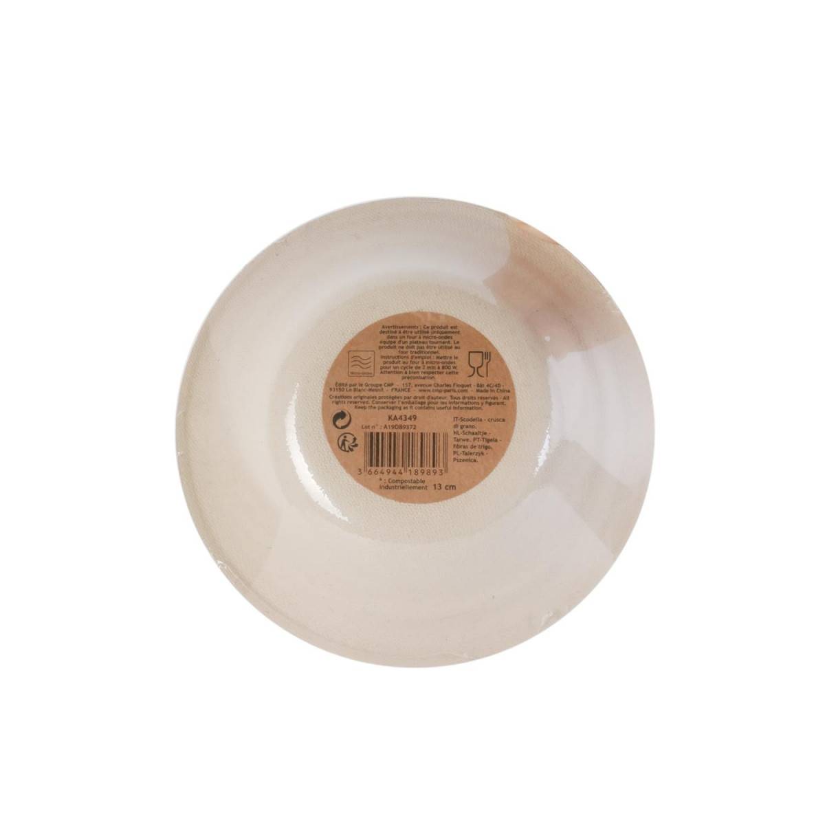 The Home Deco Factory - Lot de 6 Coupelles Rondes "Blé" 15cm Beige - Image 4