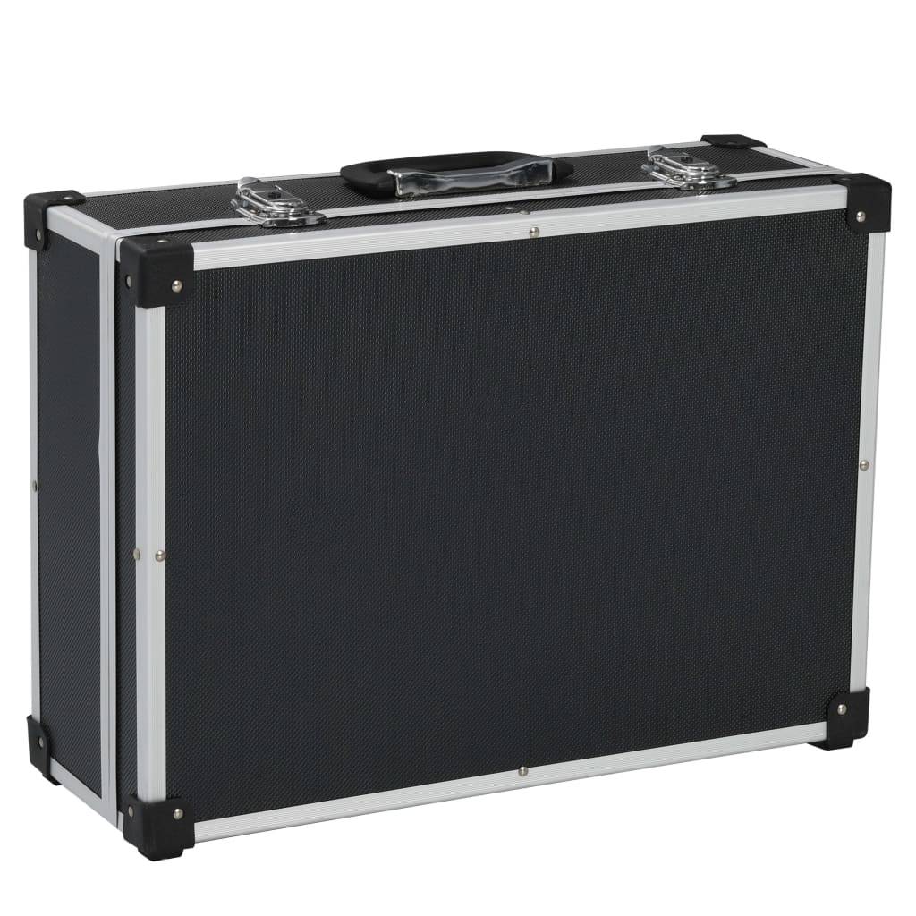 Helloshop26 - Valise à outils boîte à outils mallette à outils trolley à outils caisse à outils rangement stockage fichiers portable 46 x 33 x 16 cm noir - Imagen 2
