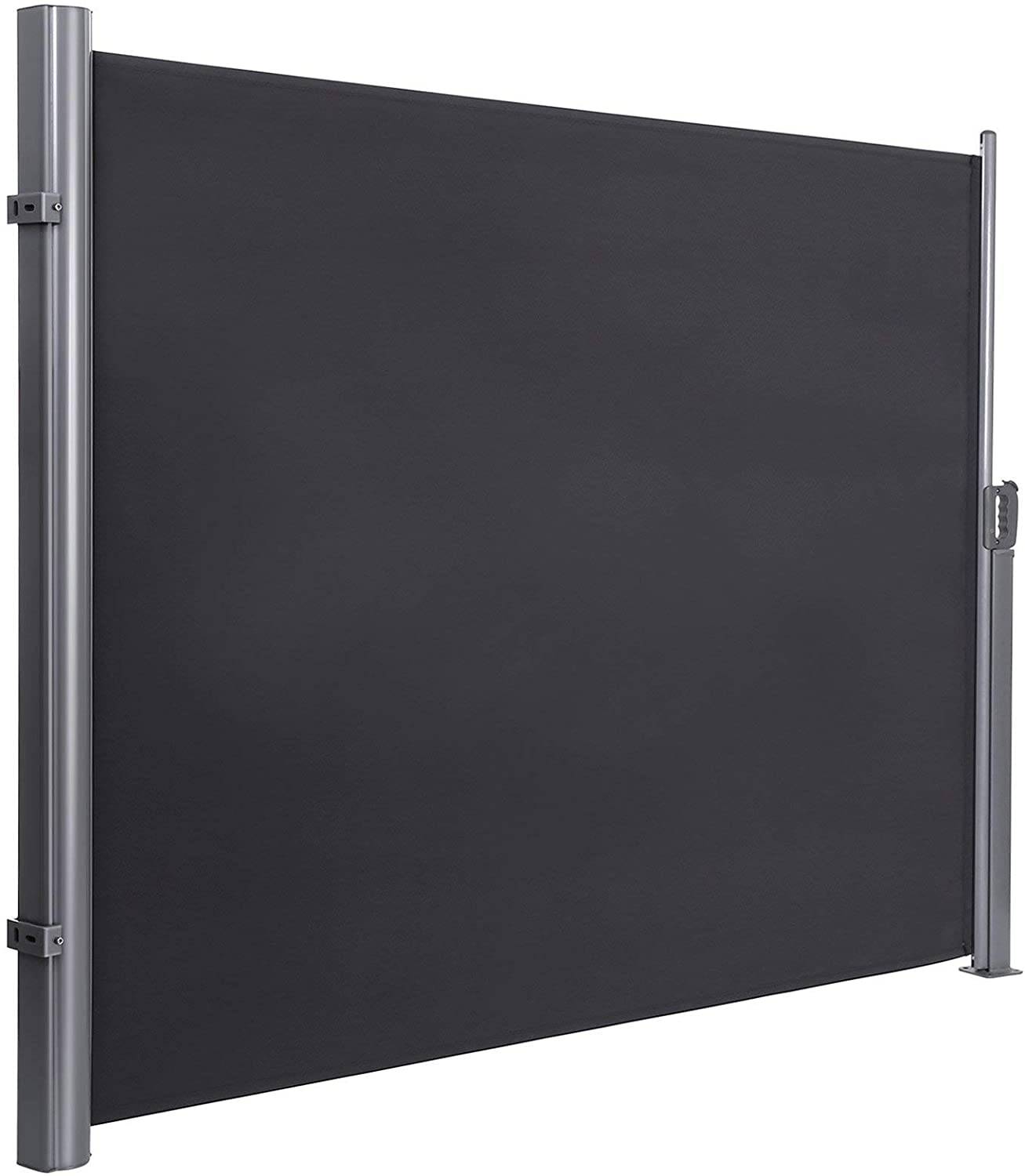 Helloshop26 - Store latéral extractible brise vue pare soleil certifié par tissus en polyester 280 g gris foncé 180 x 300 gris foncé - Imagen 1