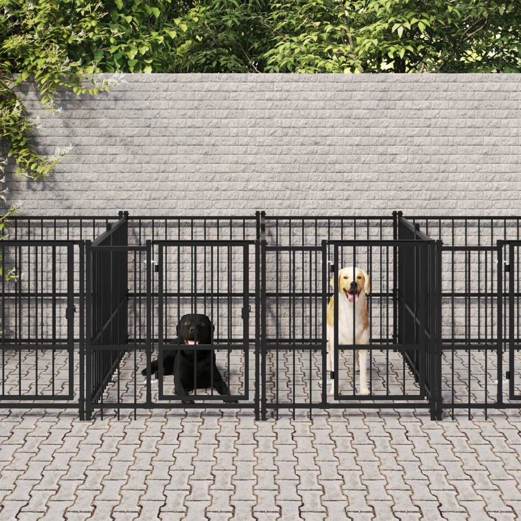 Vidaxl - Chenil d'extérieur pour chiens Acier 18,77 m² vidaXL 3124587 - Imagen 1