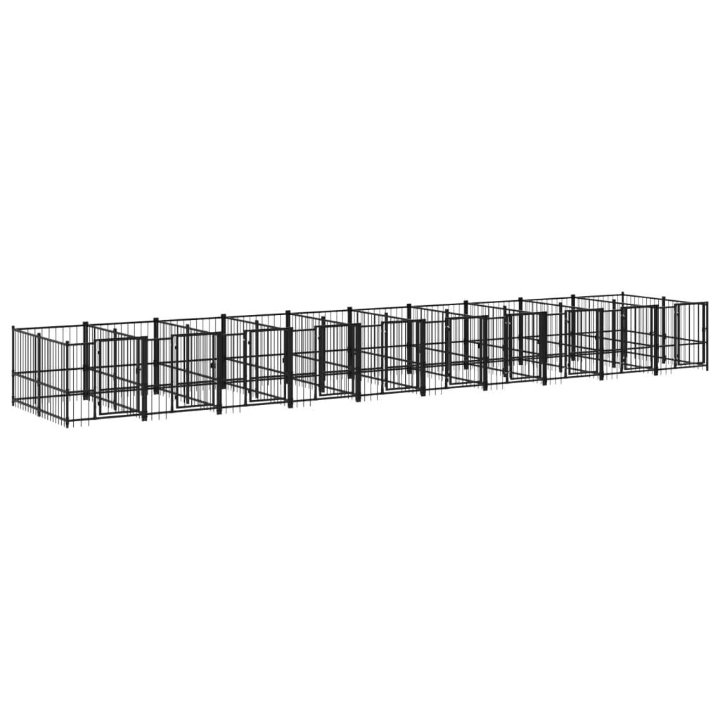 Vidaxl - Chenil d'extérieur pour chiens Acier 18,77 m² vidaXL 3124587 - Imagen 2
