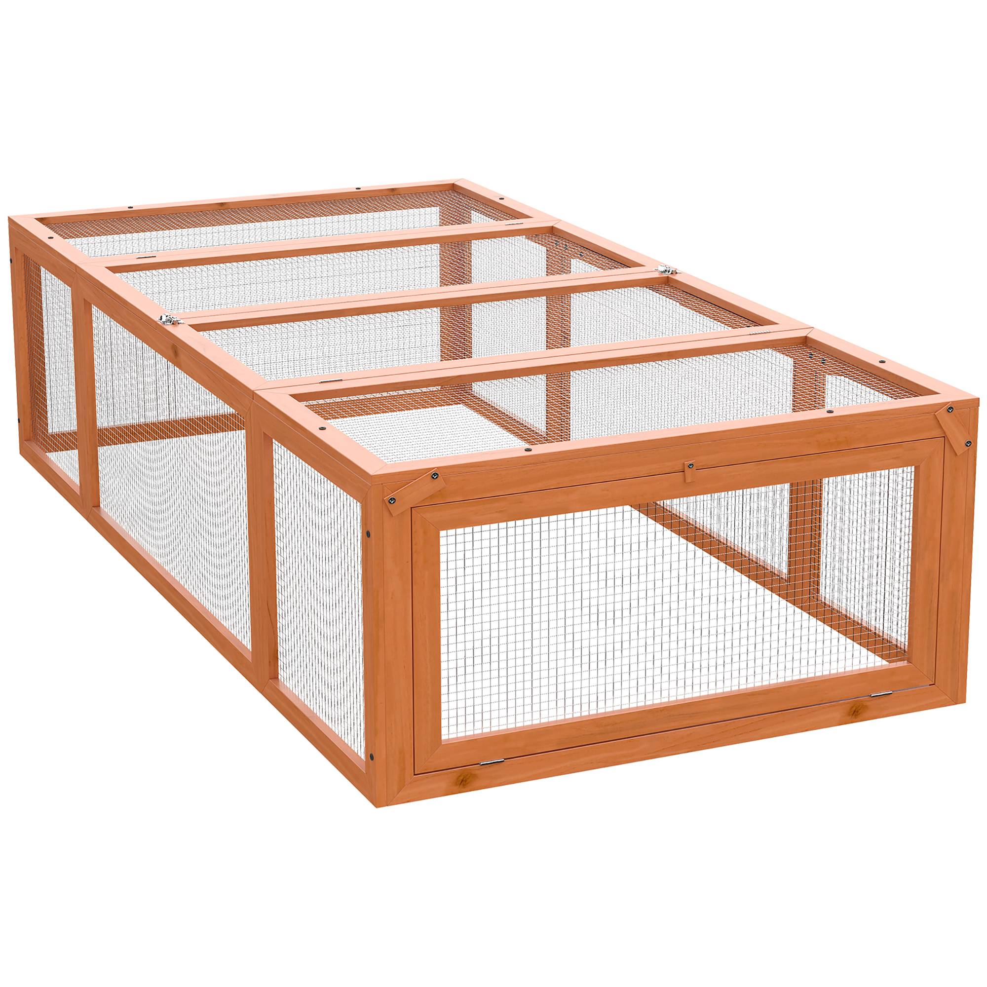 Clapier lapin extérieur cage cochon d'Inde toit ouvrable et portes verrouillables 180 x 90 x 48 cm jaune - Image 1